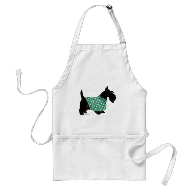 Delantal Terrier Escocés con un Suéter (Frente)