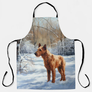 Delantal Terrier Irlandés Deja que nieve Navidad