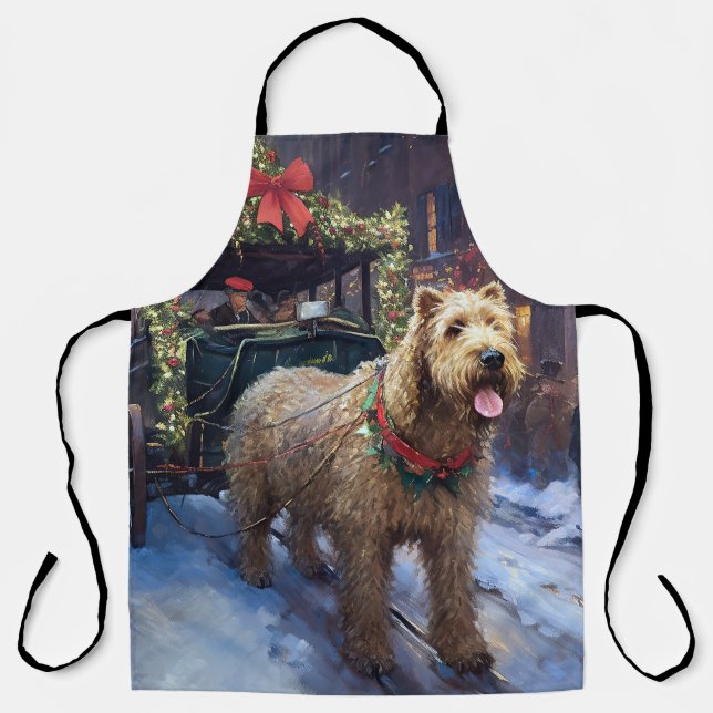 Delantal Terrier Trigo Navidad Temporada Festiva (Anverso)