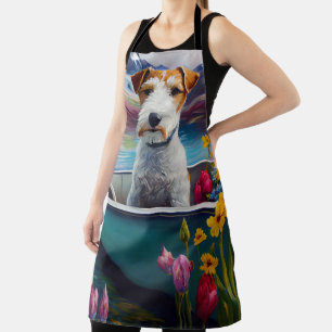 Delantal Terrier Wirefox en una paleta: Una aventura escéni