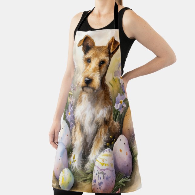 Delantal Terrier Wirefox Perro Con Huevos De Pascua Fiesta (in situ)