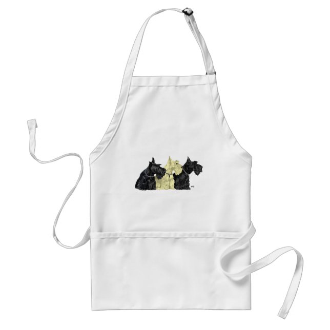 Delantal Terriers Escoceses Negro y Trigo (Frente)