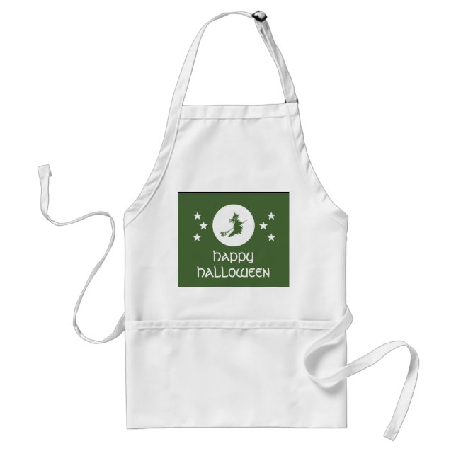 Delantal Testigo del Apron de Halloween, Verde (Frente)