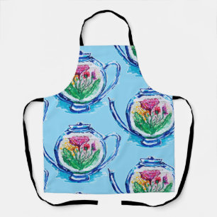 Delantal Tetera de flores