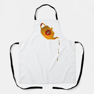 Delantal Tetera doble goteo con correa blanca y negra