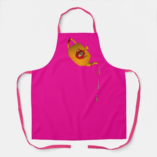 Delantal Tetera Drip Drip Doble Rosa Fuerte (Anverso)