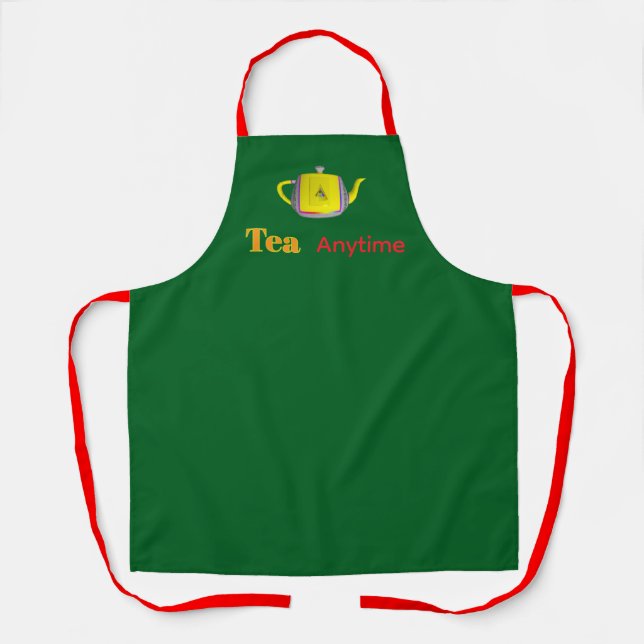 Delantal Tetera Verde Tea Anytime   (Anverso)