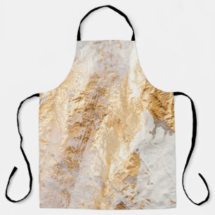 Delantal Tex De Fondo Pintado De Pincel Blanco Y Oro Modern