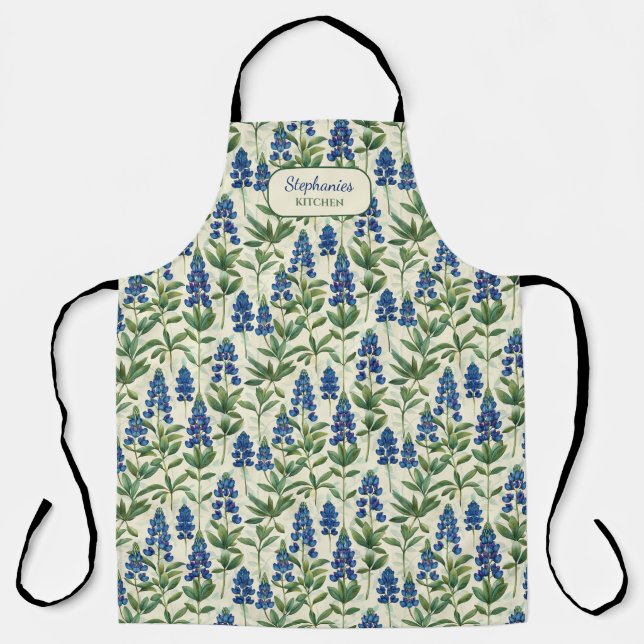 Delantal Texas Bluebonnet Kitchen Apron Lupine (Anverso)