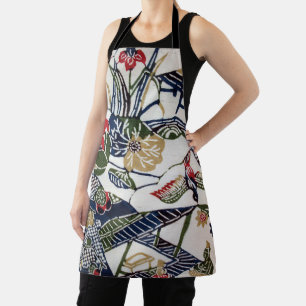 Delantal Textil japonés kimono vintage (Bingata)