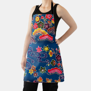 Delantal Textil japonés kimono vintage (Bingata)