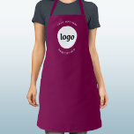 Delantal Texto de logotipo simple comercial Magenta rosa pr<br><div class="desc">Añade tu propio logotipo y elección de texto a este diseño. Eliminar el texto superior o inferior si lo prefiere. Minimalista y profesional. Ideal para la marca uniforme de los empleados,  o como producto promocional para sus clientes y clientes.</div>