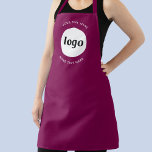 Delantal Texto de logotipo simple Negocios Promocional Rosa<br><div class="desc">Añade tu propio logotipo y elección de texto a este diseño. Eliminar el texto superior o inferior si lo prefiere. Minimalista y profesional. Ideal para la marca uniforme de los empleados,  o como producto promocional para sus clientes y clientes.</div>