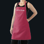 Delantal Texto de nombre personalizado magenta personalizad<br><div class="desc">Nombre personalizado monograma monograma color sólido liso minimalista elegante viva magenta rosa y blanco cocina Apron. Personalizar,  personalizar con nombre,  cita,  frase o texto. Excelente para cocineros,  chefs,  cerámica,  artesanía,  trabajo,  cocina,  horneado,  barbacoa,  parrilladas,  comercios y tiendas,  etc.</div>