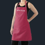Delantal Texto de nombre personalizado magenta personalizad<br><div class="desc">Nombre personalizado monograma monograma color sólido liso minimalista elegante viva magenta rosa y blanco cocina Apron. Personalizar,  personalizar con nombre,  cita,  frase o texto. Excelente para cocineros,  chefs,  cerámica,  artesanía,  trabajo,  cocina,  horneado,  barbacoa,  parrilladas,  comercios y tiendas,  etc.</div>