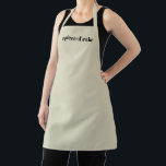 Delantal texto de nombre personalizado negro de arena minim<br><div class="desc">Personalizar Nombre texto minimalista elegante arena clara beige negro Apron Personalizar,  personalizable con nombre,  cita,  frase o texto Excelente para cocineros,  chefs,  alfarería,  cerámica,  artesanía,  trabajo,  cocina,  horneado,  barbacoa,  parrilla y también negocios y tiendas,  etc</div>