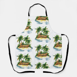 Delantal Texto de verano - Isla de verano tropical