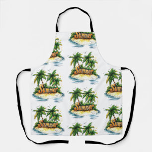 Delantal Texto de verano - Isla de verano tropical