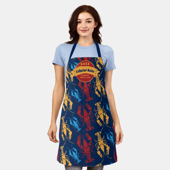 Delantal Texto del Personalizado de panqueque de langosta d (Gastado)