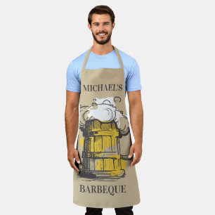 Delantal Texto del personalizado Ilustración de cerveza