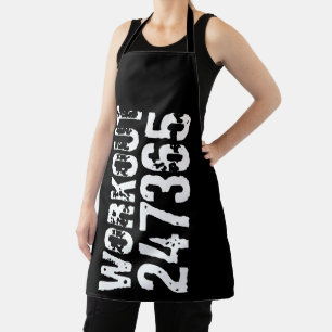 Delantal Texto grabado y desgastado Workout 247365 white