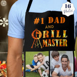 Delantal Texto personalizado #1 DAD GRILL MASTER 16 Foto<br><div class="desc">Parrilla personalizada para la parrilla del #1 DAD y GRILL MASTER. Personalice cambiando el título de ejemplo #1 DAD y agregando texto personalizado a lo largo de la parte inferior (simplemente elimine el texto de ejemplo para dejar en blanco). Tipografía de fuego y llamas El diseño de GRILL MASTER puede...</div>