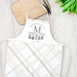 Delantal Texto personalizado | Monograma de relleno de búfa