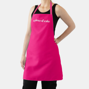 Delantal Texto personalizado personalizado de nombre rosa c