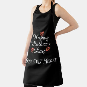 Delantal texto simple moderno feliz día de la madre melocot