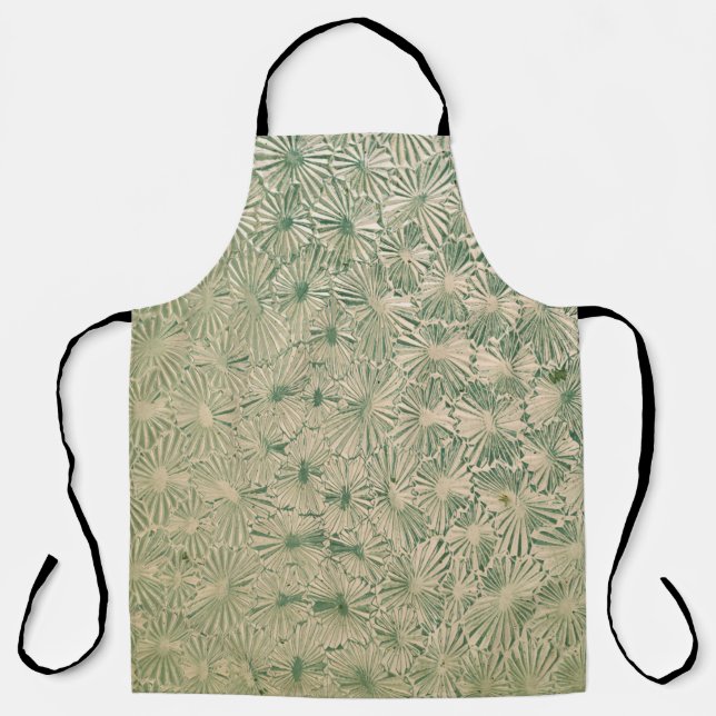 Delantal Textos florales verdes y blancos (Anverso)