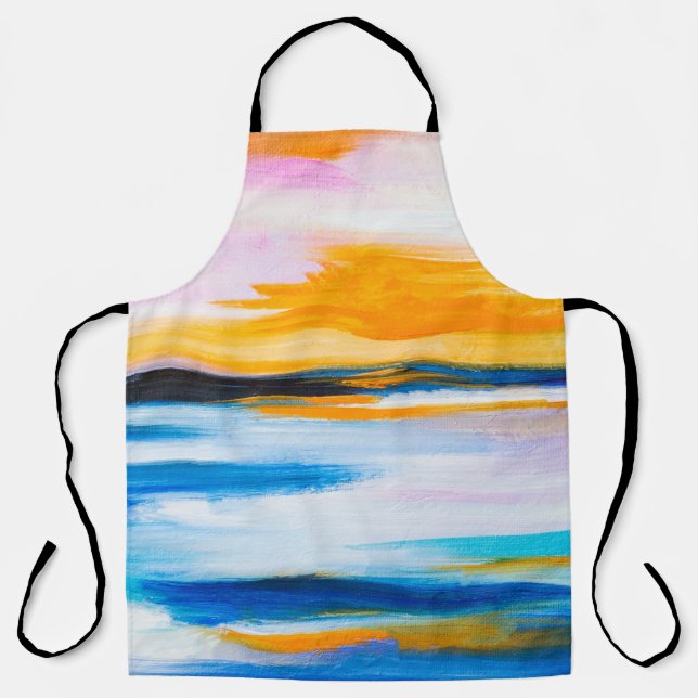 Delantal Textura de aceite abstracta, pintura marina al ata (Anverso)