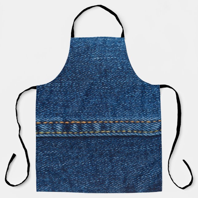 Delantal textura de chaqueta de jeans azules  (Anverso)