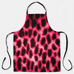 Delantal Textura de cuero leopardo con colores negro y rojo