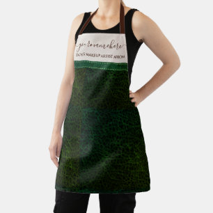 Delantal textura de cuero verde elegante cocina de panaderí
