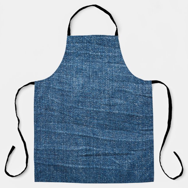 Delantal Textura de Denim Azul: Jeans Clásicos. (Anverso)