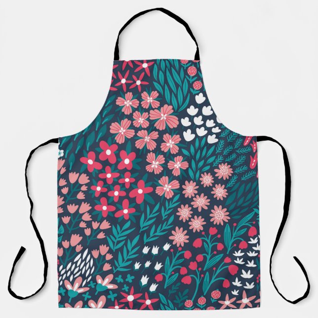 Delantal Textura de Flor Vintage sin inconvenientes. (Anverso)