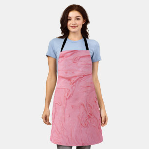 Delantal Textura de helado de fresa rosa