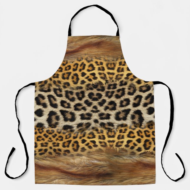 Delantal Textura de la piel: zorro y leopardo. (Anverso)