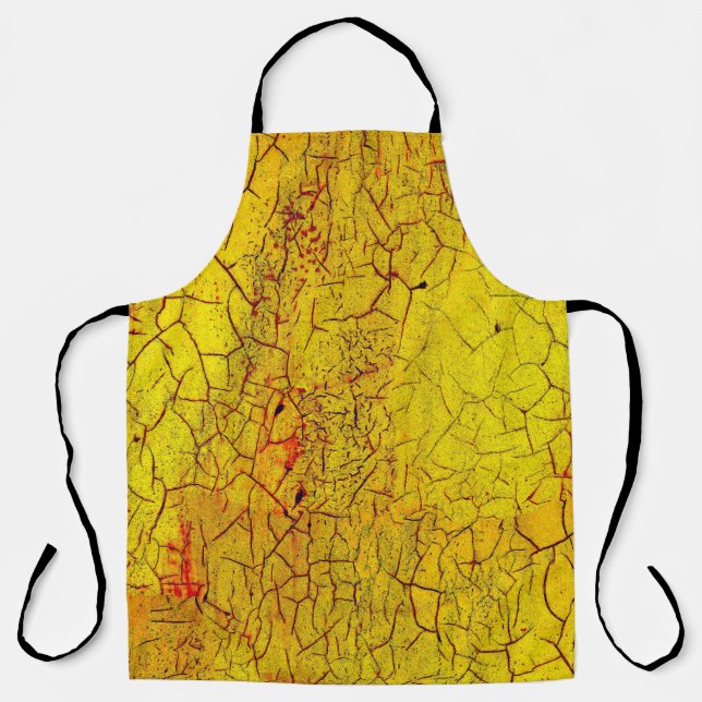 Delantal Textura de la pintura amarilla antigua agrietada a (Anverso)