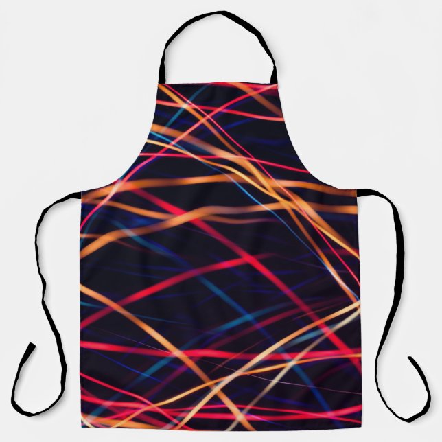 Delantal Textura de luces de neón con exposición larga.abst (Anverso)