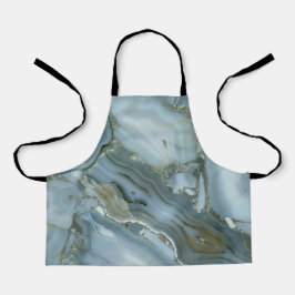 Delantal Textura de Mármol Azul Verde Turquesa Arañada