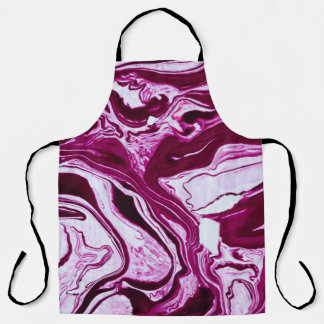 Delantal Textura de mármol magenta: arte fluido abstracto