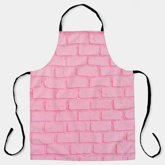 Delantal Textura de pared de fondo de ladrillo rosa pastel. (Anverso)