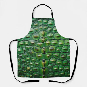 Delantal textura de piel de cocodrilo animal escama verde s