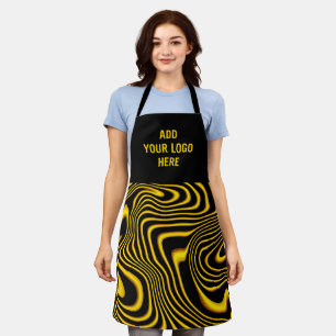 Delantal Textura de remolinos de oro amarillo negro persona