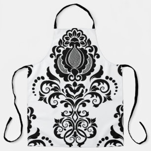 Delantal Textura elegante sin costura de Damasco de época