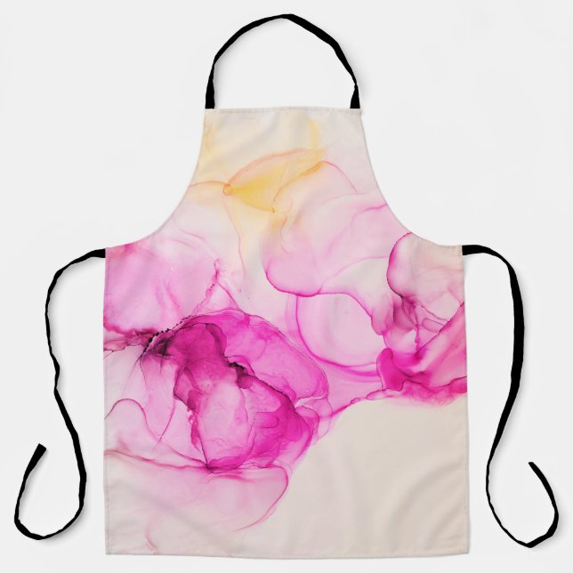 Delantal Textura marina de tinta de alcohol. Arte contempor (Anverso)