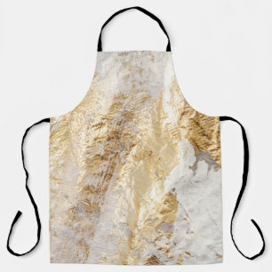 Delantal Textura pintada con pincel de oro blanco.