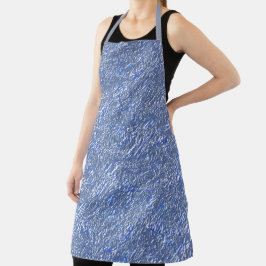 Delantal Textura rústica azul con efecto plateado
