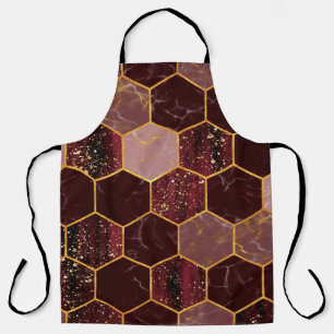 Delantal Textura sin soldadura de hexágono de mármol con or